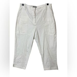 Habitat Women’s Seamed Lantern Capri casual Stretch Cotton Pants Sz 12 in White
